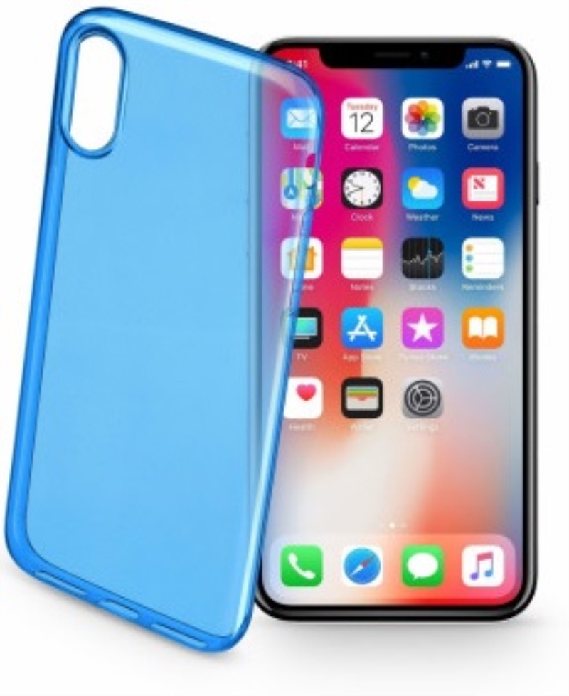 CELLULARLINE Custodia cover per iPhone X ultra slim Cellular Line Color Case blu